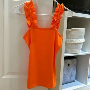 Cute Orange ruffle sleeved top